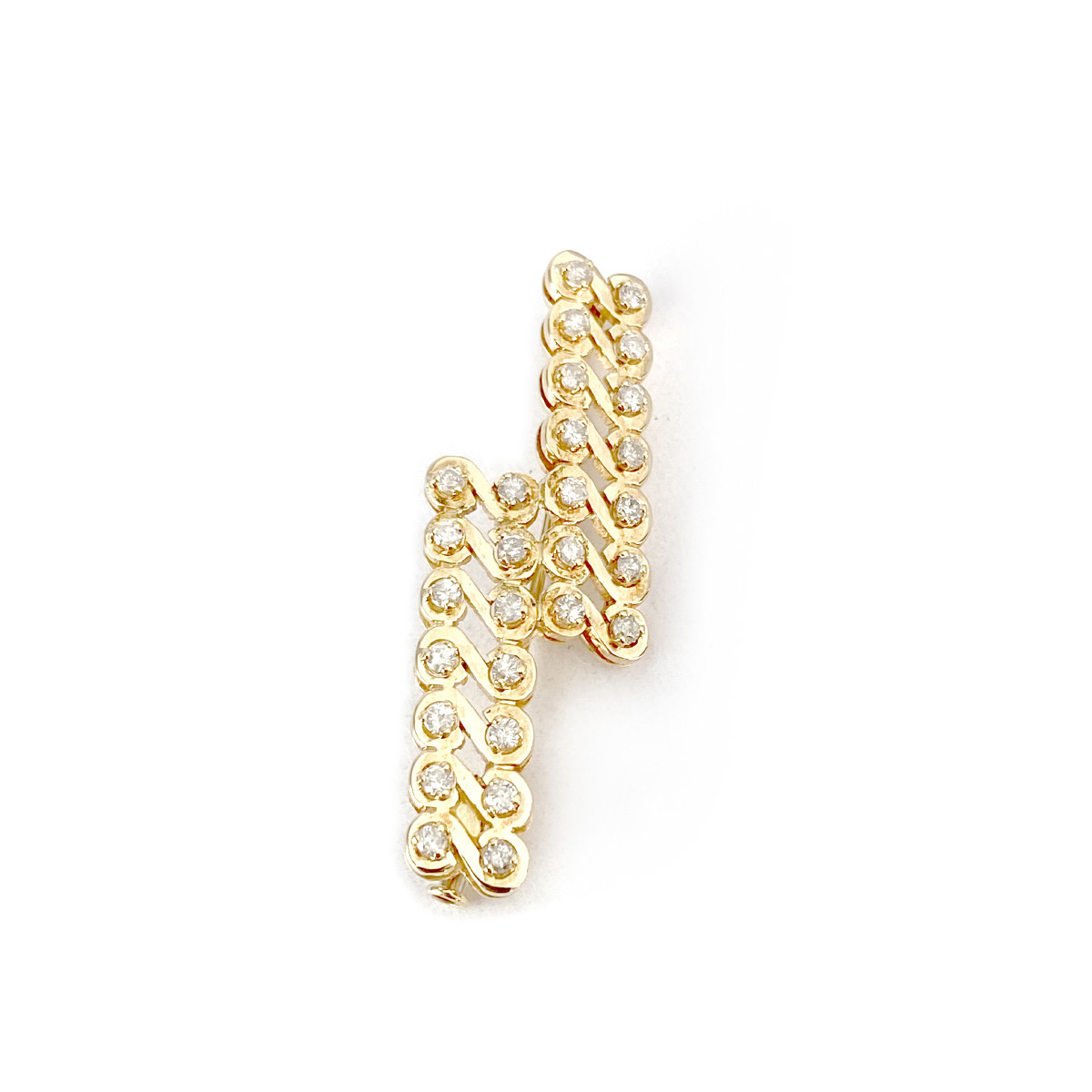 Broche d'occasion or 750 jaune diamants