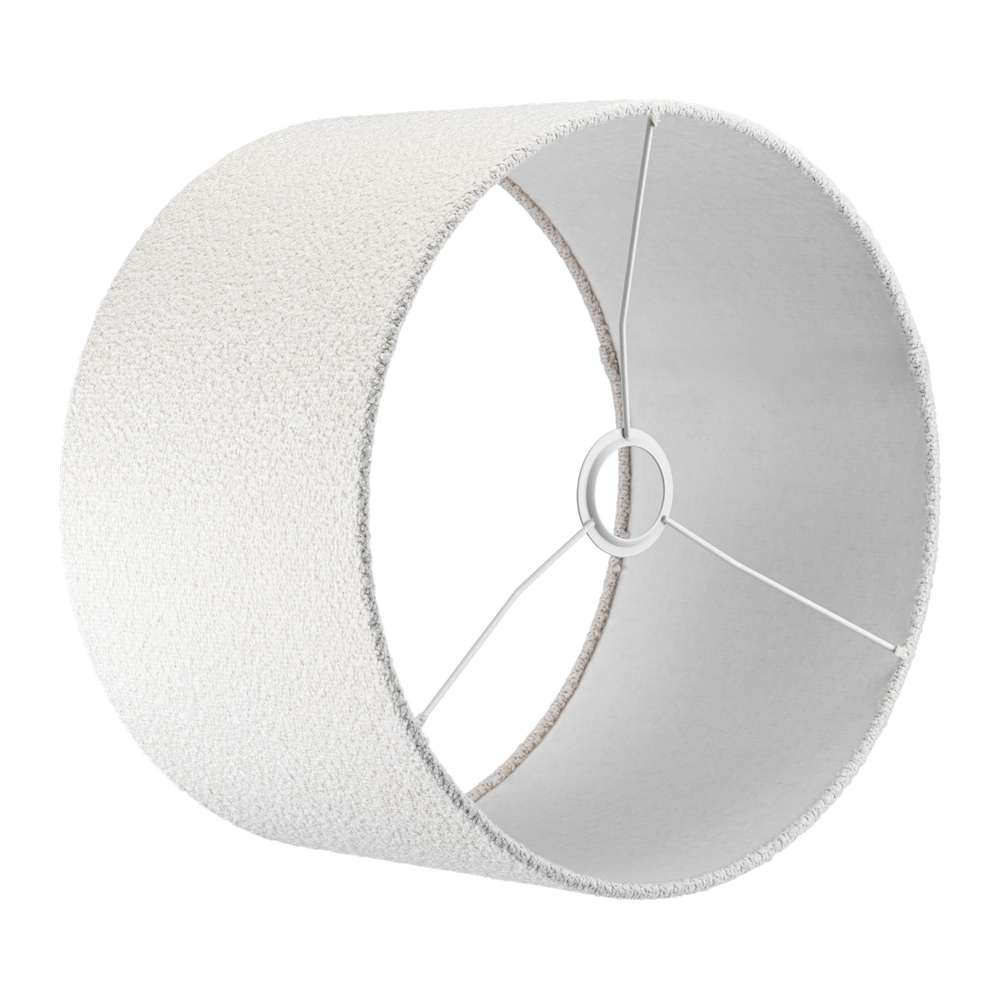 Tafellamp Veneto klein brons + kap 30/30/20 Bouclé blanc ( witte binnenkant )