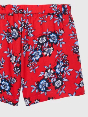 Shorts adaptáveis em viscose com estampa floral