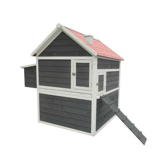 Poulailler Cleveland en bois avec pondoir - 130,1x106,3x130,1 cm