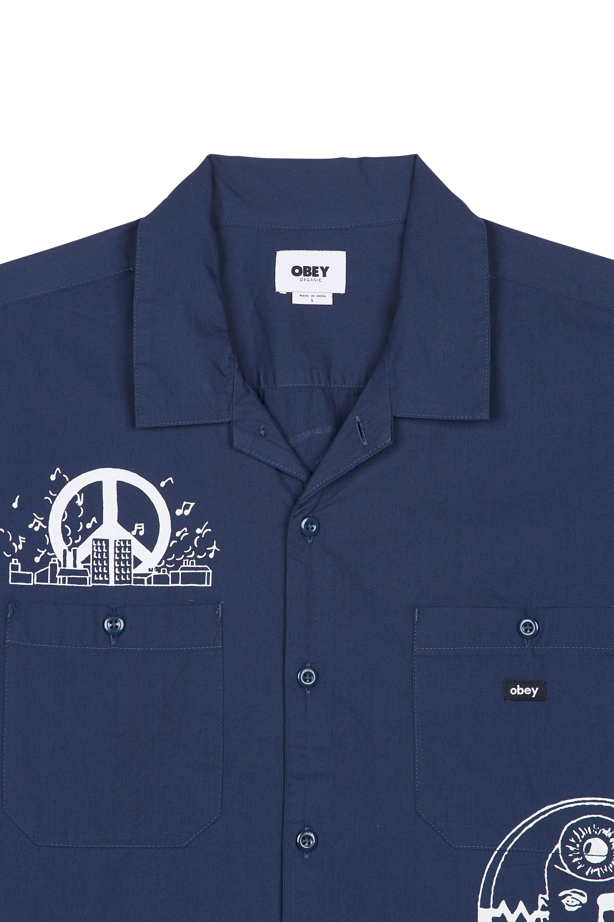 OBEY Chemise OYSTER WOVEN Bleu