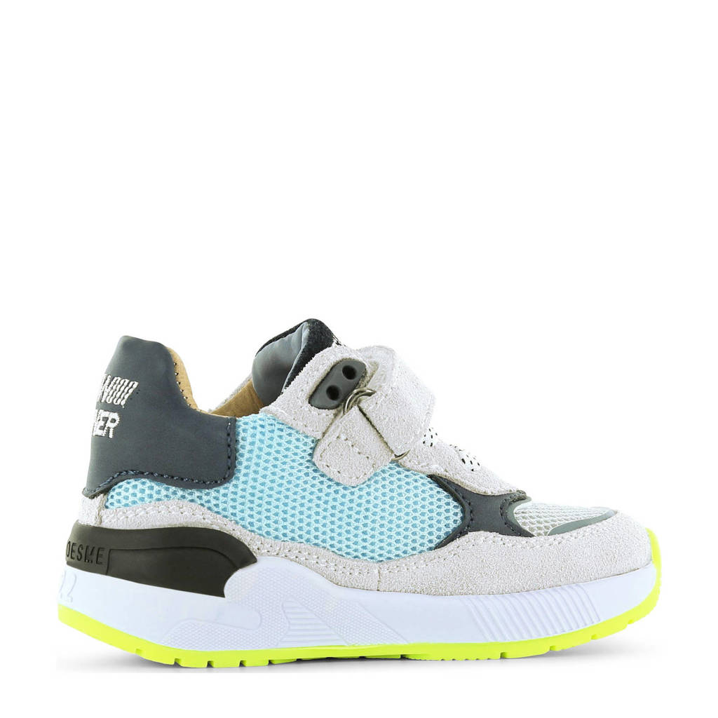 Shoesme leren sneakers grijs/blauw