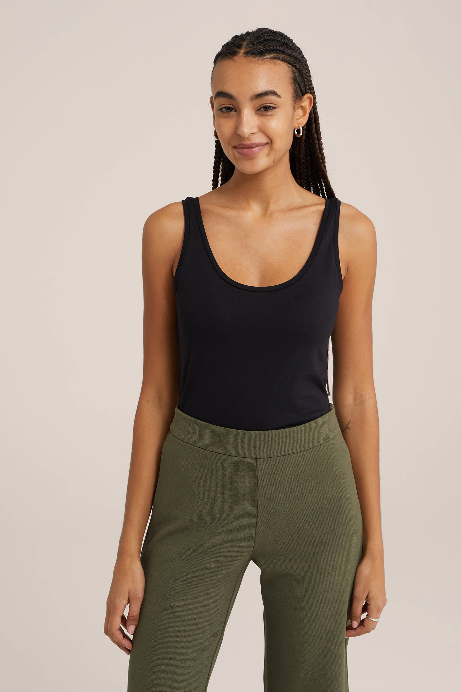 WE Fashion singlet zwart