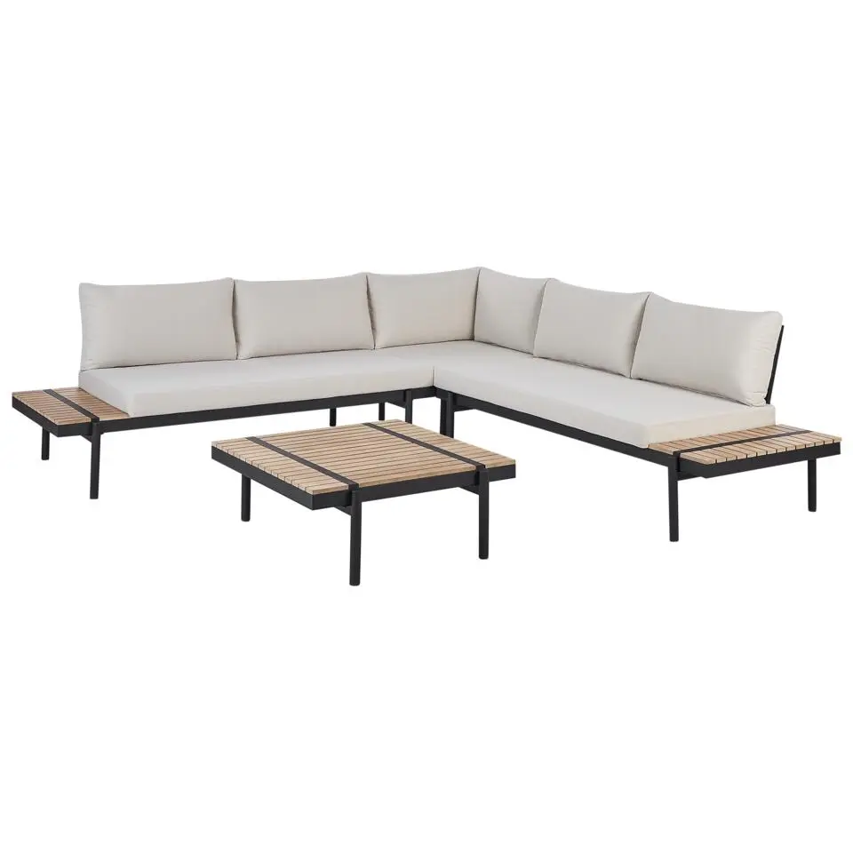 BELLARIVA - Loungeset 5-zits - Gebroken wit - Eucalyptus hout
