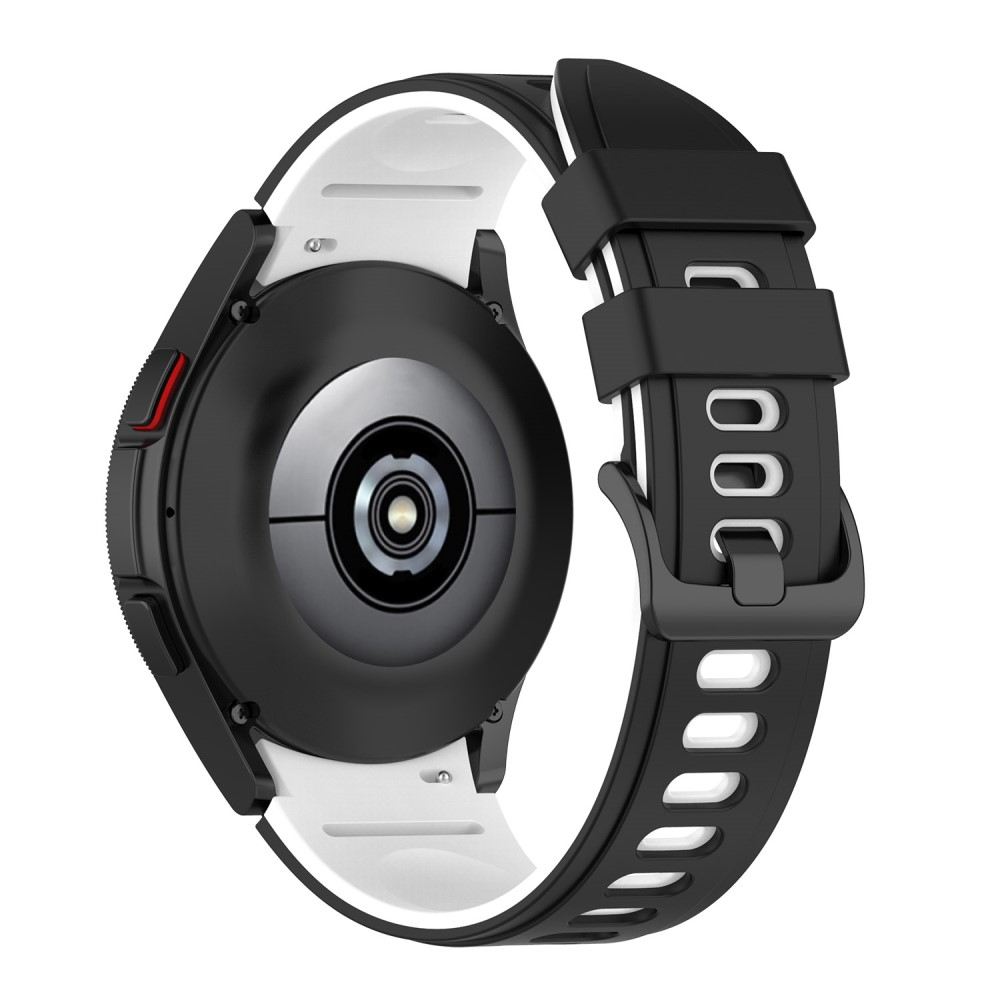 Samsung Galaxy Watch 4 Classic (46mm) Soft Silikon Armband Dual Color (Gelenkumfang: 180-220mm) - Schwarz / Weiss