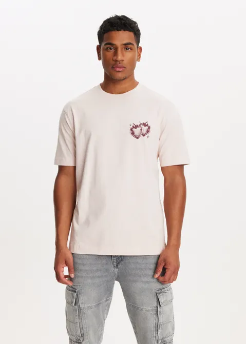 T-shirt met print sweet desire roze (ROS.VIN)