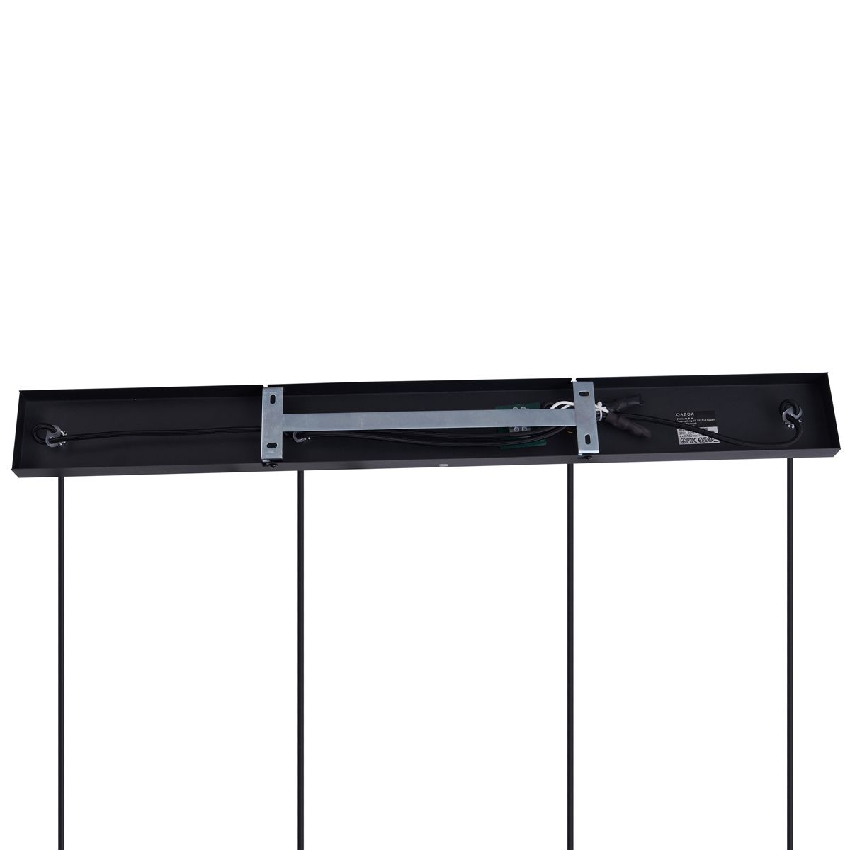 Moderne hanglamp zwart met smoke glas 4-lichts - Dame