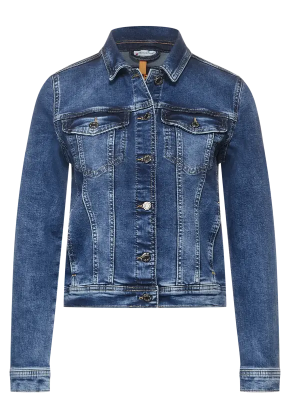 Jeansjacke in Blau - indigo used wash