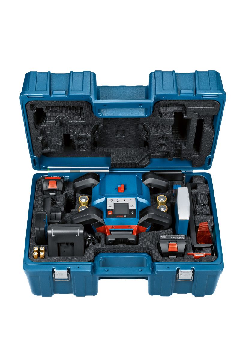 Bosch Professional GRL 600 CHV Accu rotatielaser rood   LR 60 laserontvanger 18V Basic Body met batterijen in L-Boxx - 0601061F01