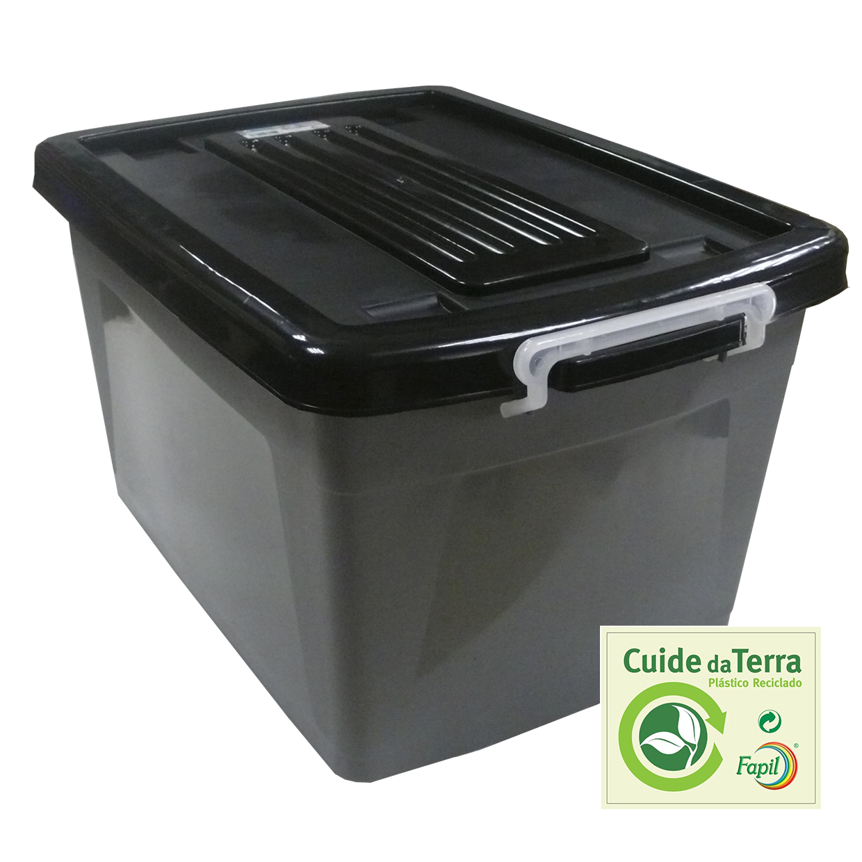 CAIXA DE ARRUMAÇÃO COM RODAS FAPIL MATERIAL RECICLADO 75L 66X45X37CM