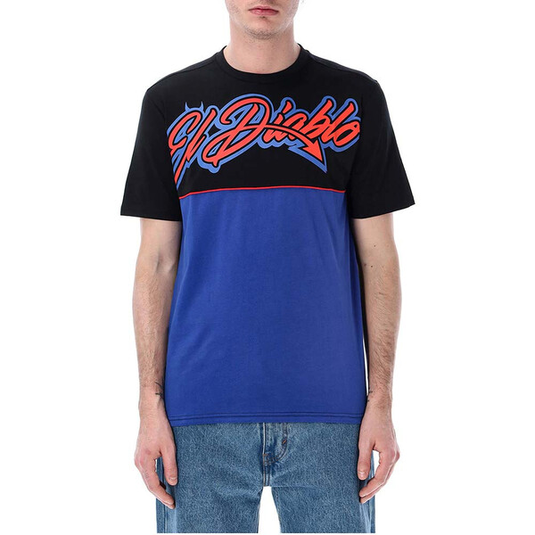 Fabio Quartararo - T-shirt El Diablo Bicolor Noir / Bleu / Rouge