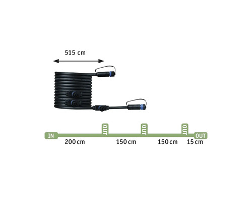 Paulmann Plug & Shine LED grondpen starterset IP67 dimbaar 3x6,4W 270 lm 3000K Sting antraciet 230/24V 3 stuks