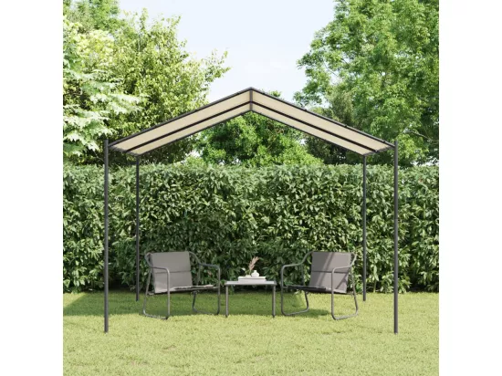 Tente à auvent beige 3x3 m acier et tissu