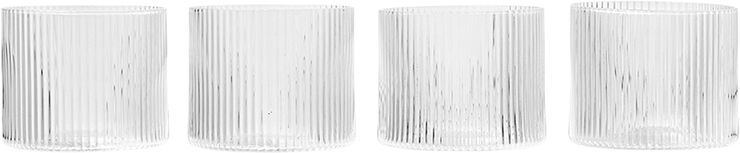 ferm LIVING Ripple Low Glasses - Set of 4 - Clear Transparent