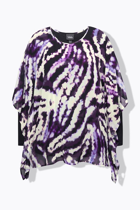 Tunika, doppellagig, Oversized, Rundhals, 3/4-Arm