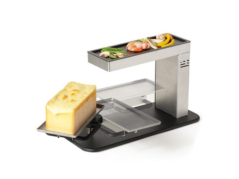 Stöckli Raclette-Gerät Swing Silber/Schwarz Raclettegerät mit Käsehalterung