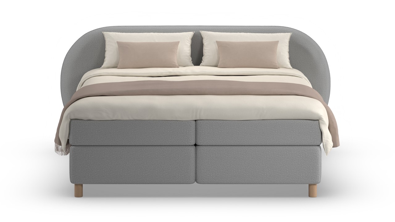 Boxspring Flow - Wool look light grey