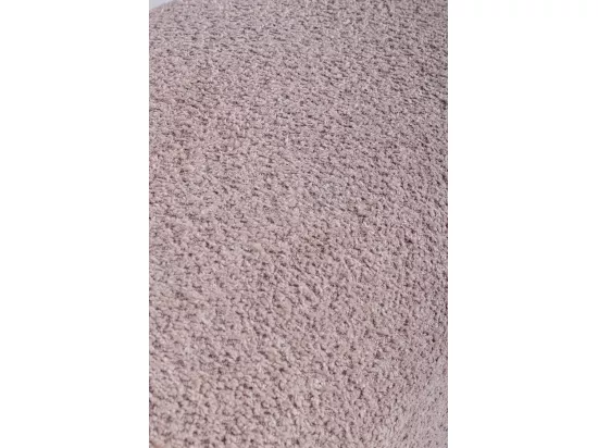 Banc en tissu effet bouclé rose antique, pieds en bois de caoutchouc - DAYLA