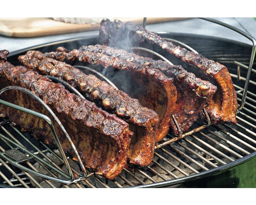 Weber Rib Holder Sparerib Holder en Braadmand RVS Multifunctioneel Zilver