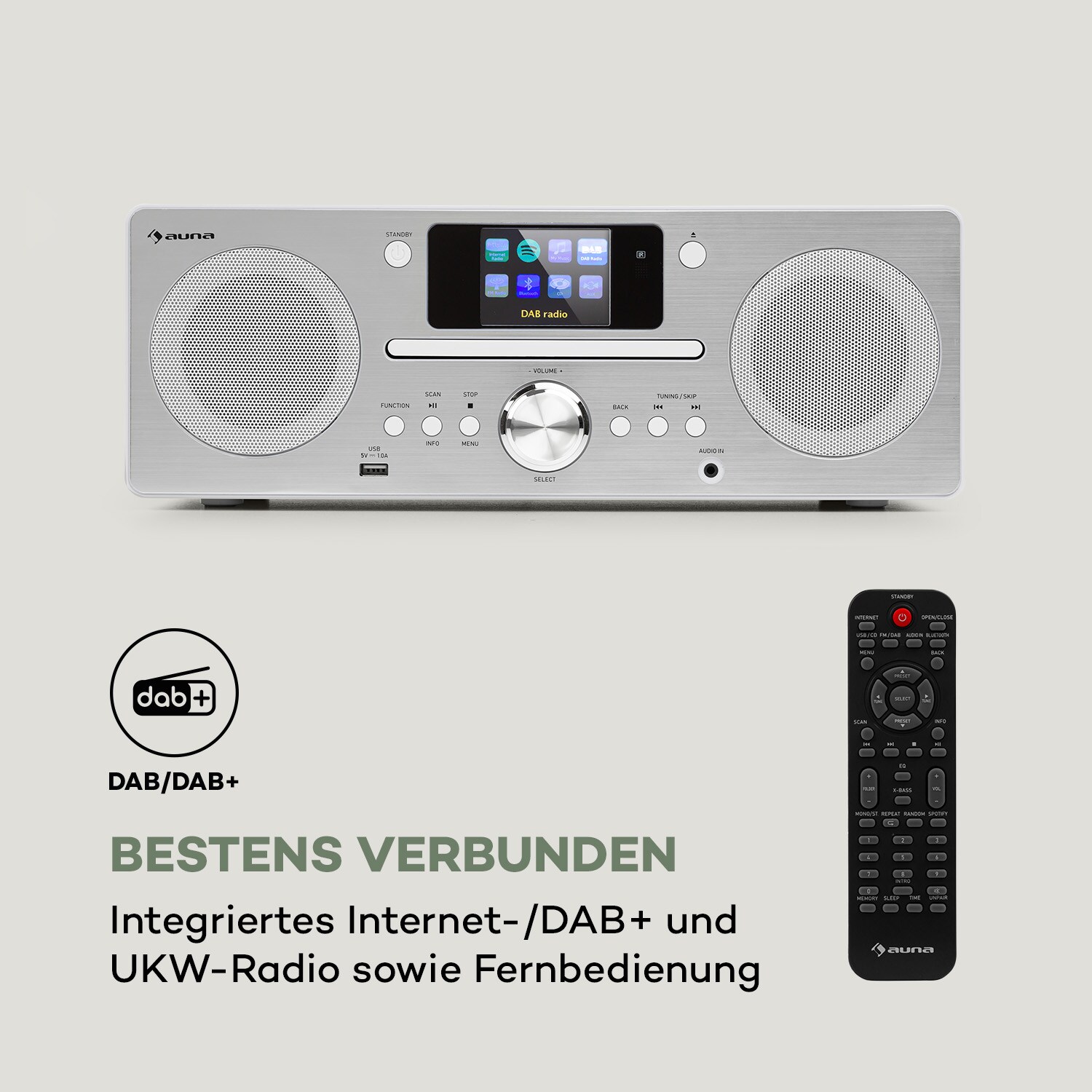 Harvard Kompaktanlage Internet-/DAB+ und UKW-Radio CD-Player Bluetooth Weiß