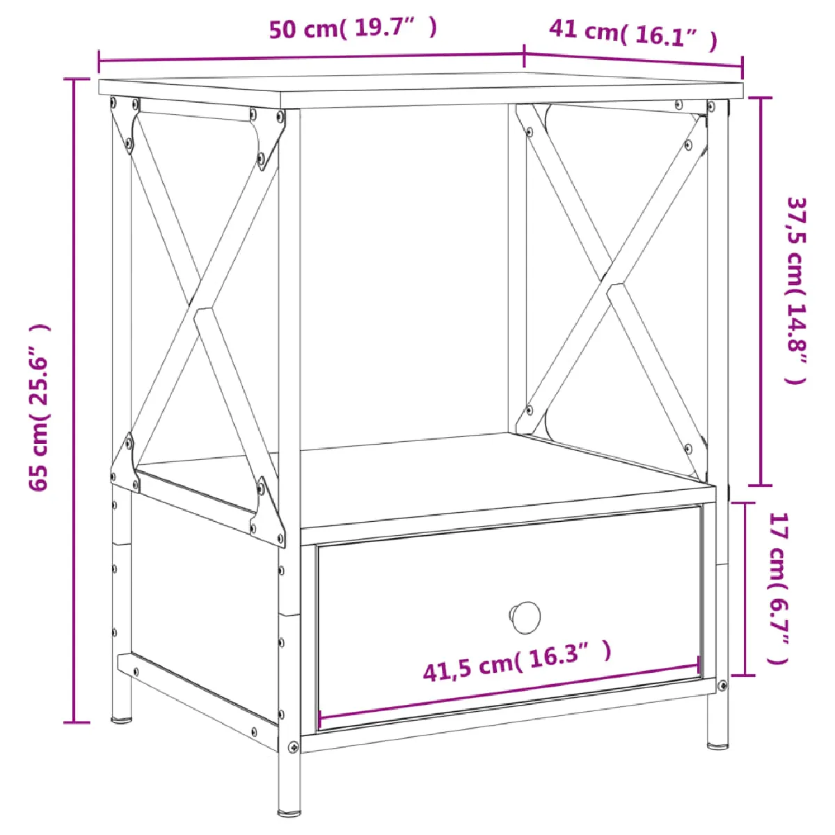 VIDAXL - Tables de Chevet 2 pcs