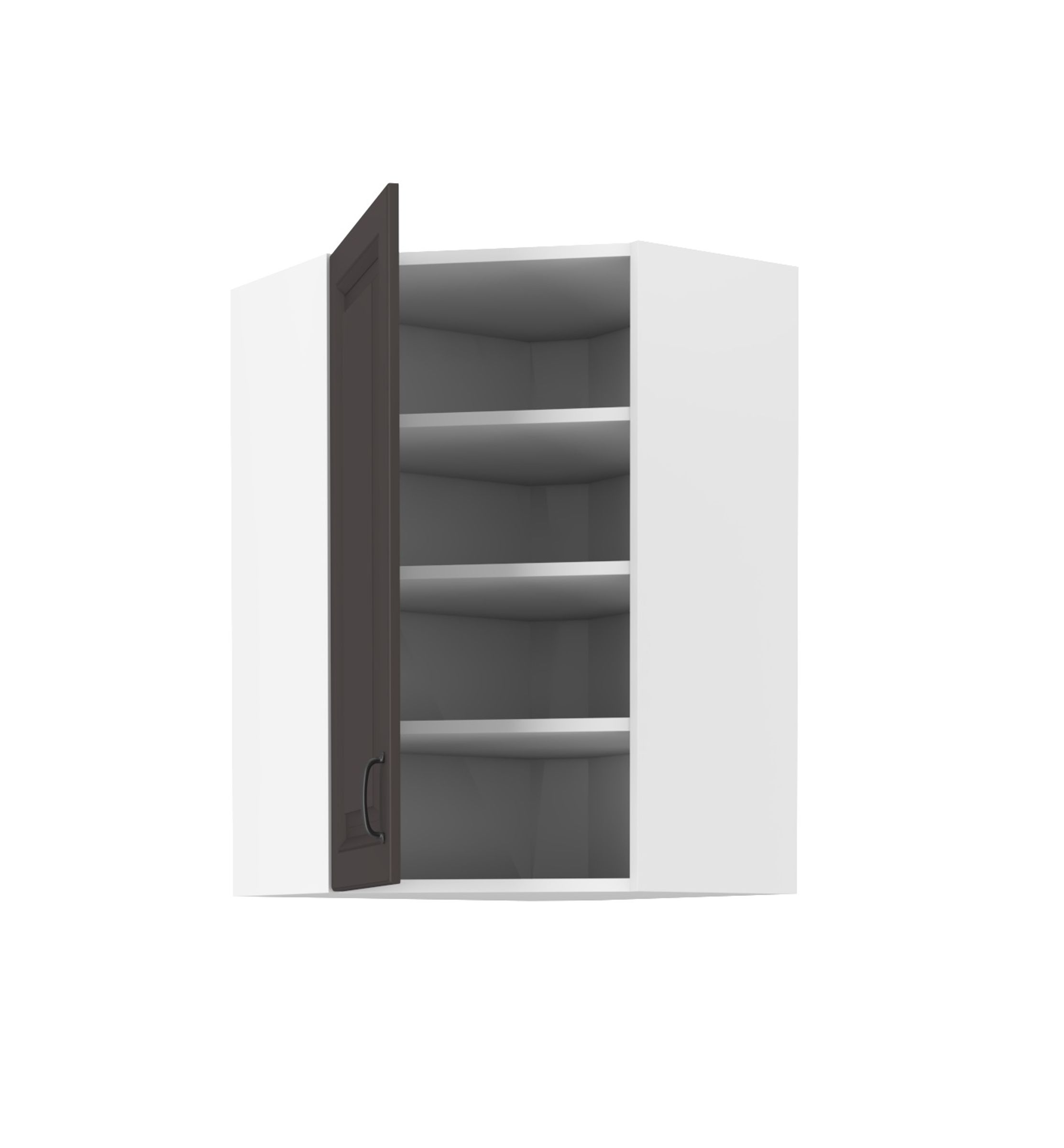 Eckhängeschrank 60x60 cm Stilo Grau Küchenzeile Küchenblock Landhaus Höhe 90 cm