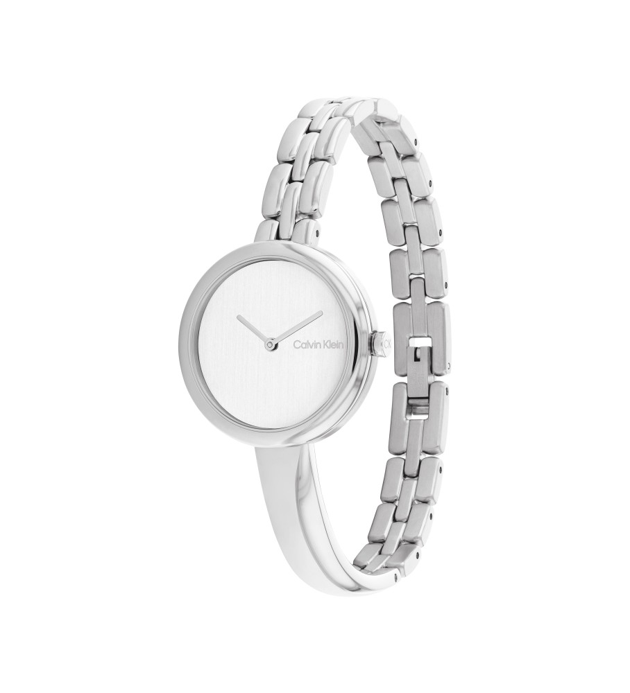 Relógio analógico prateado com pulseira Calvin Klein