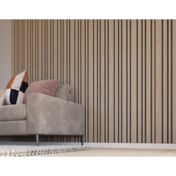 Lattenwand Decowall Acoustic Blend natuur eiken, combinatie van verschillende breedtes , 260x30cm, 2 stuks (1.56m2)