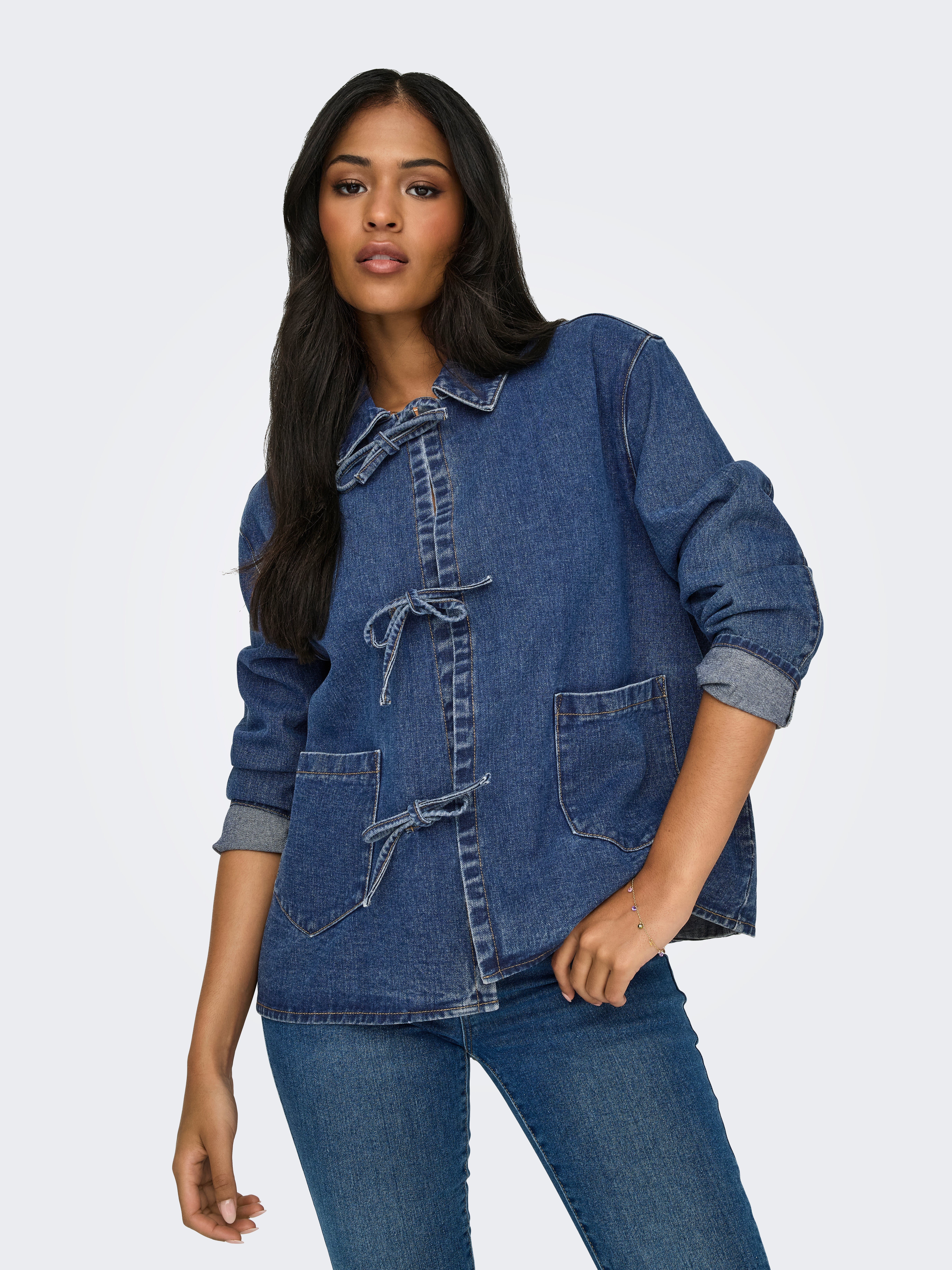ONLTHILLE Jeansjacke Dark Blue Denim