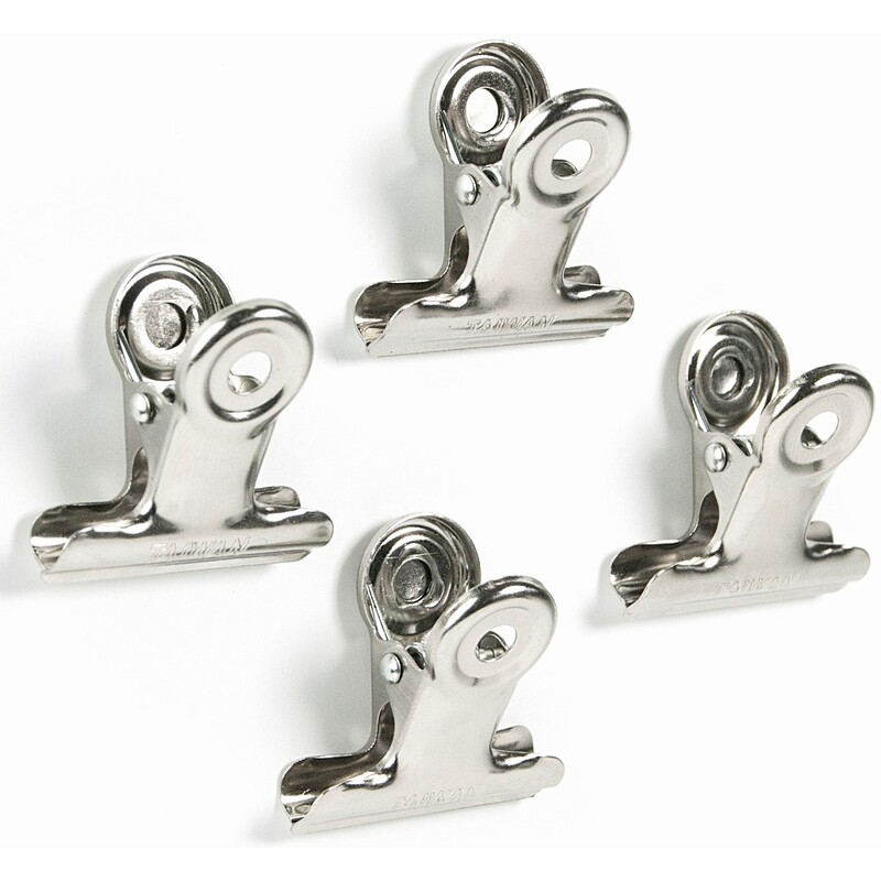 Trendform Magnet-Clips Graffa, 30 x 30 mm, silber, 4 Stück