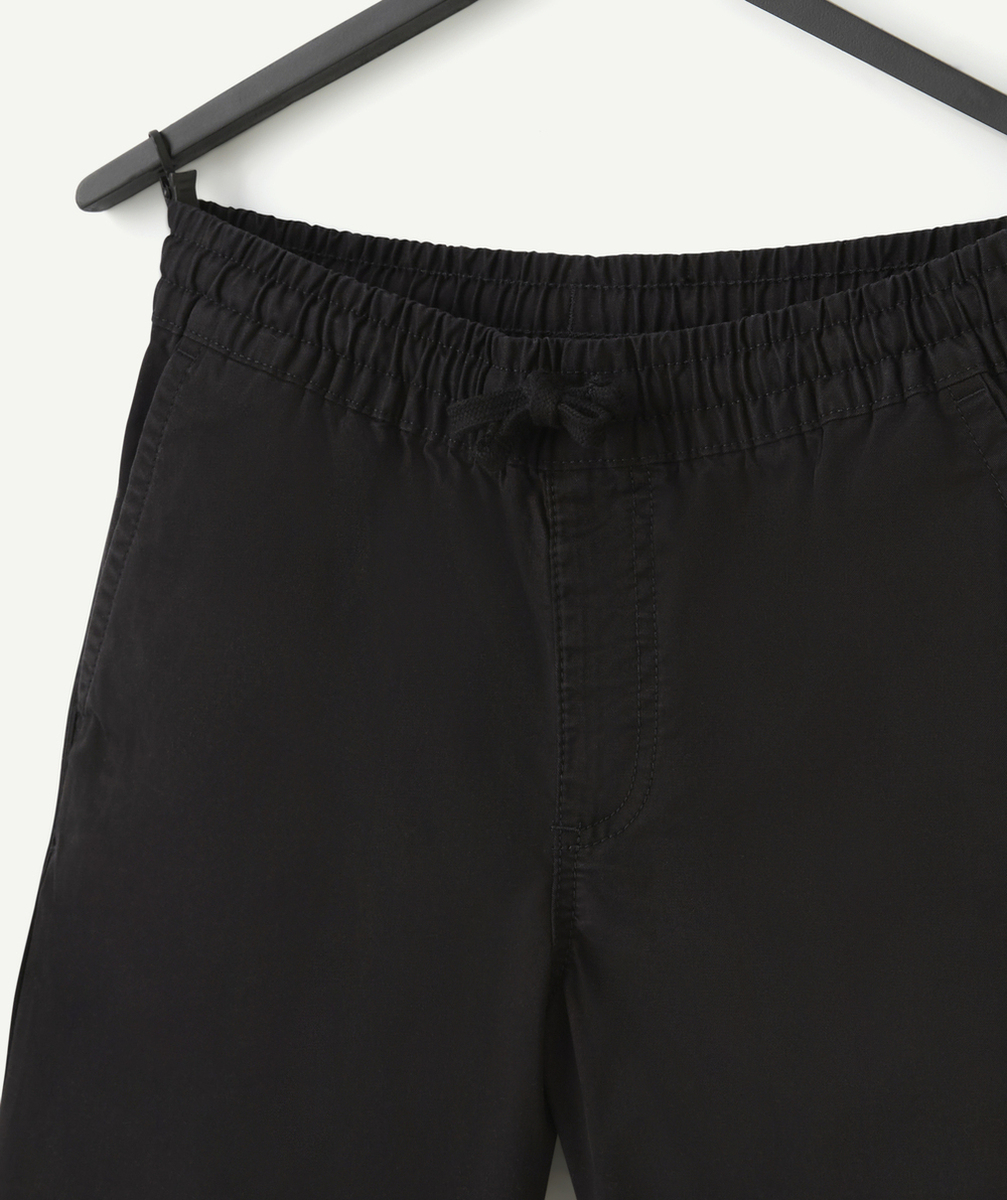 VANSSHORT GARÇON NOIR ÉLASTIQUÉ