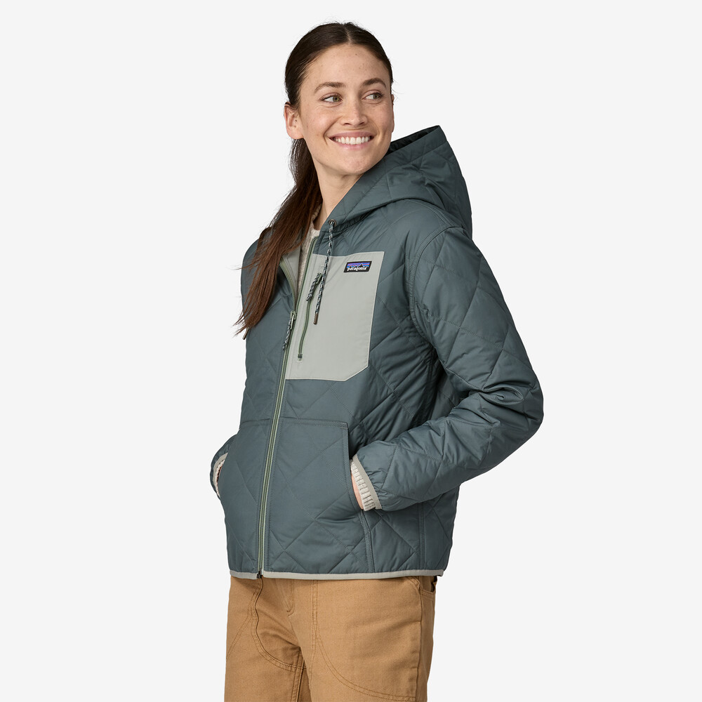 Damen-Bomberjacke mit Rautensteppung und Kapuze