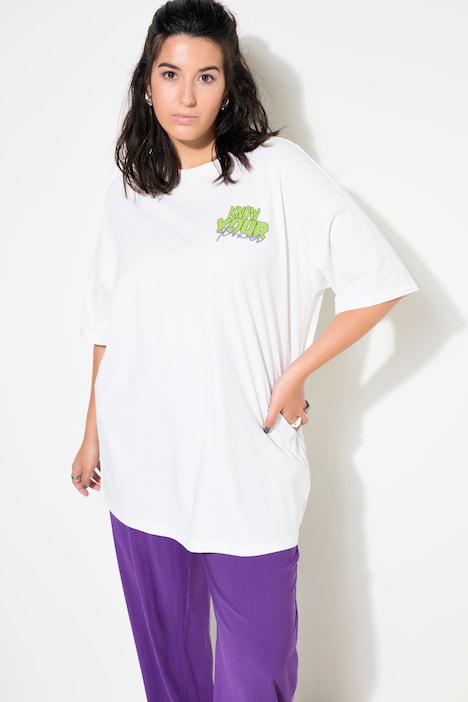 T-Shirt, oversized, Schachbrett-Rückenprint