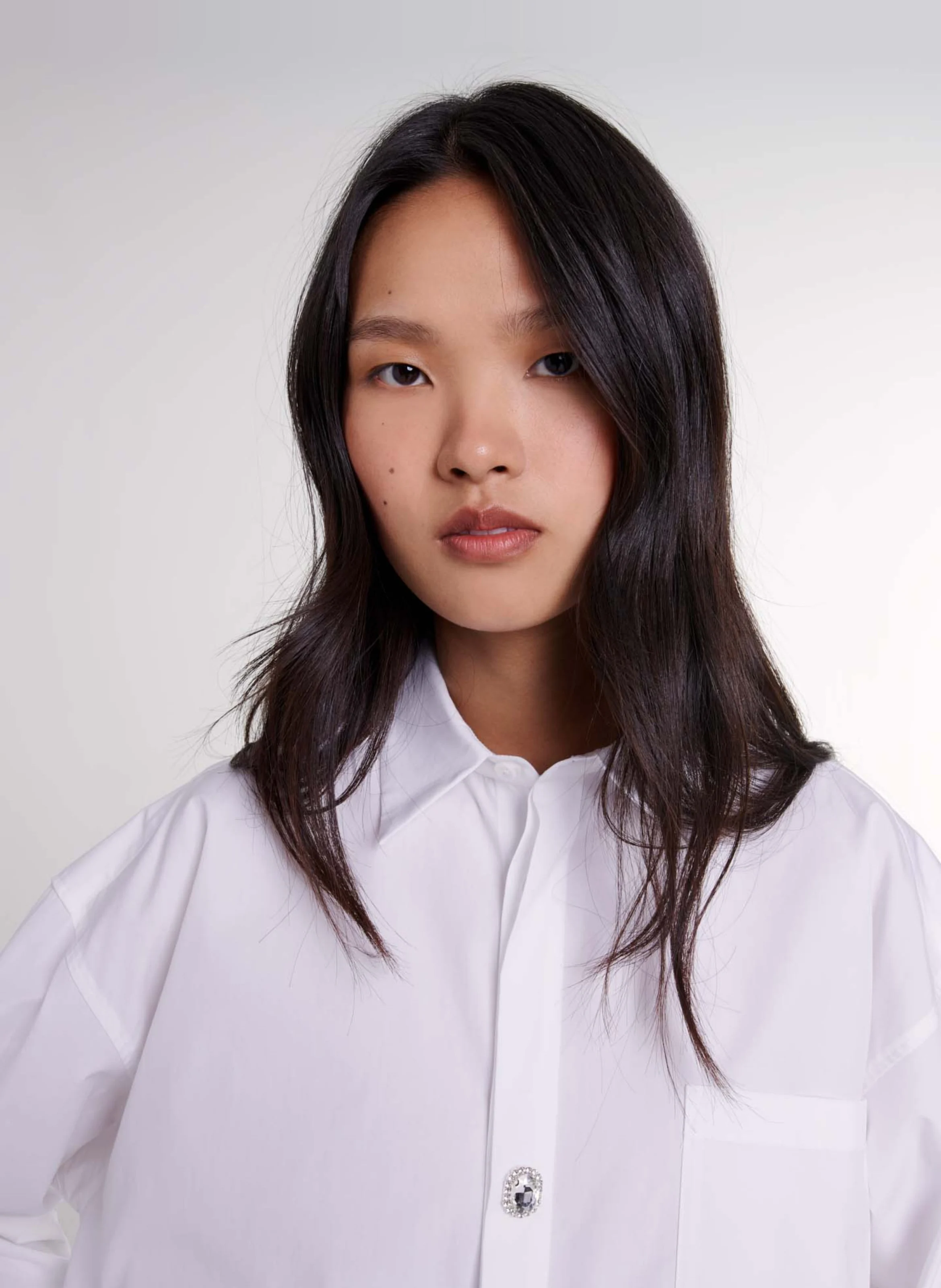 Chemise oversize col classique en coton | Blanc
