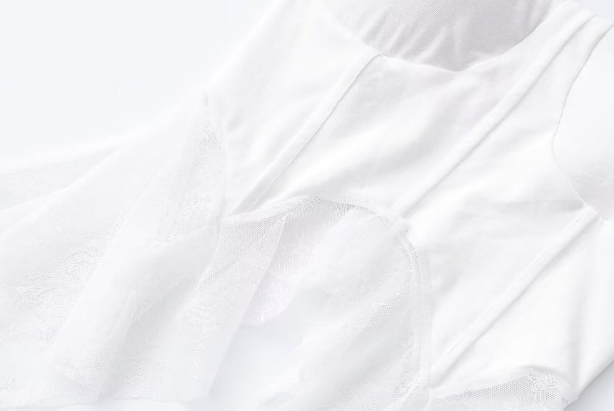 Seventh Snow - Effen asymmetrische geplooide crop top