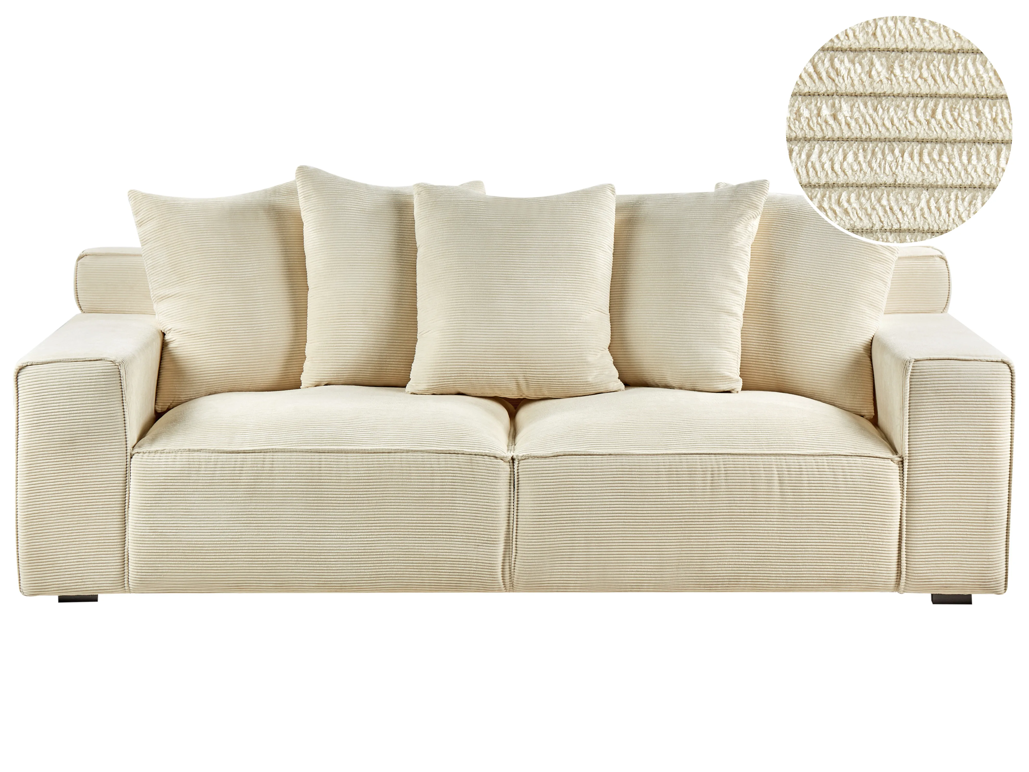 Bank 3-zits VISKAN Corduroy Lichtbeige