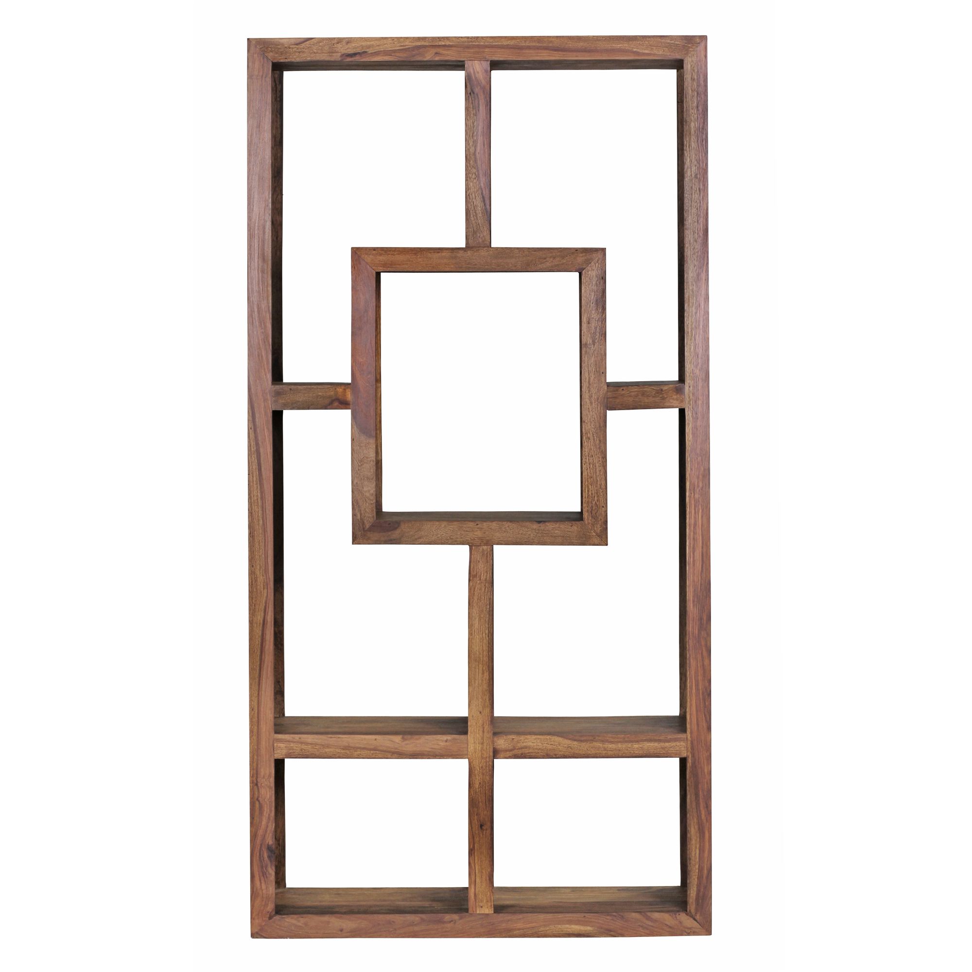 FineBuy Design Bücherregal Massiv Sheesham 180cm Massivholz Raumteiler Regal