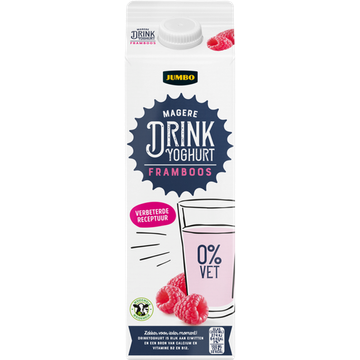 Jumbo Drinkyoghurt Framboos 0% Vet 1 L