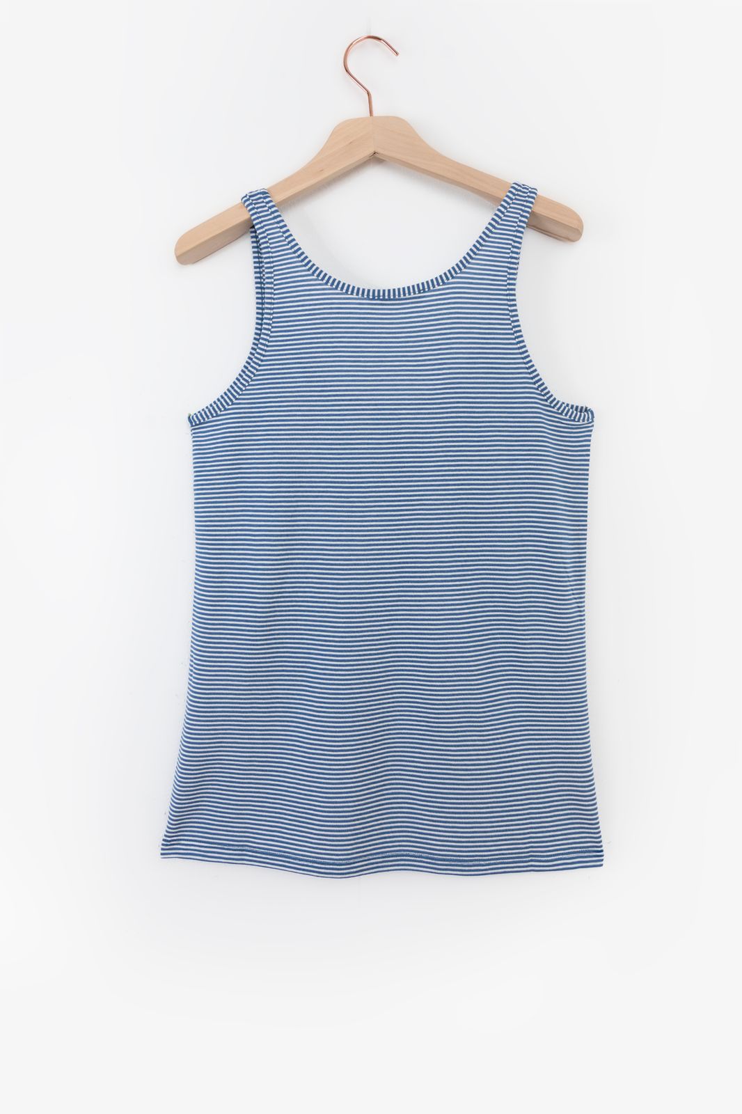 Blauw met wit gestreept singlet