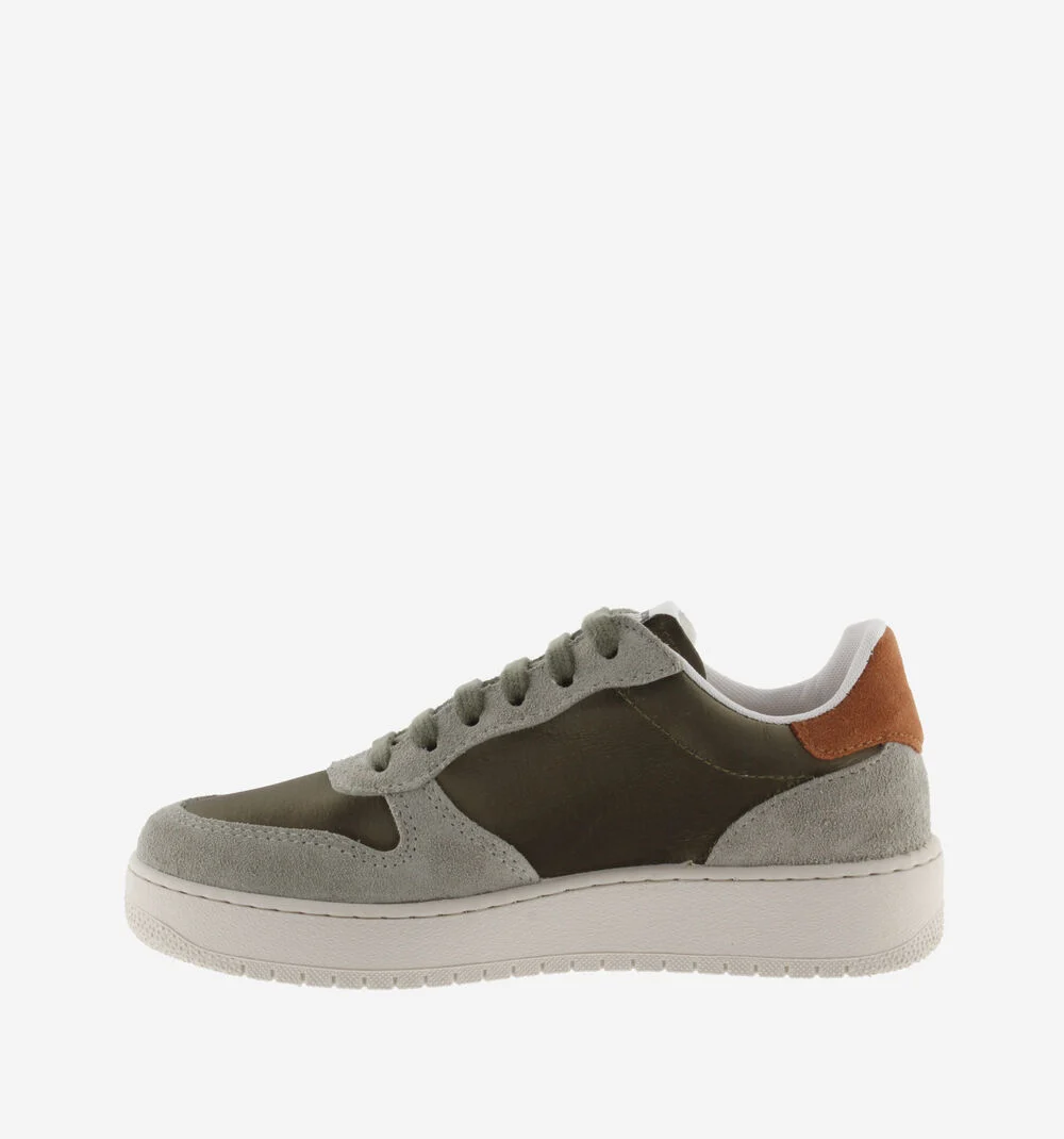 MADRID NYLON MÉTAL Baskets pour femmes en nylon V rétro KAKI
