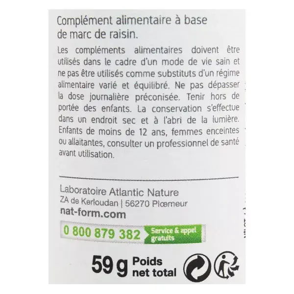 Nat & Form Original Grape Marc 200 cápsulas