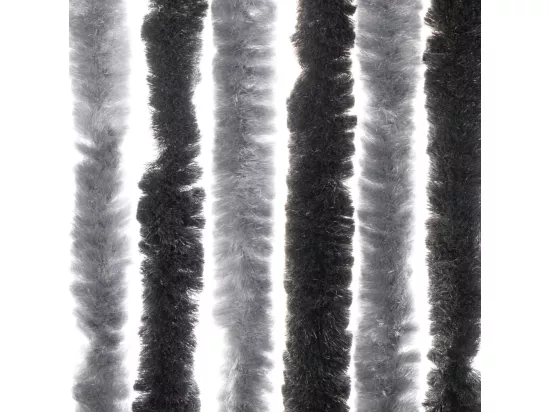 Rideau anti-mouches gris et noir 118x220 cm chenille