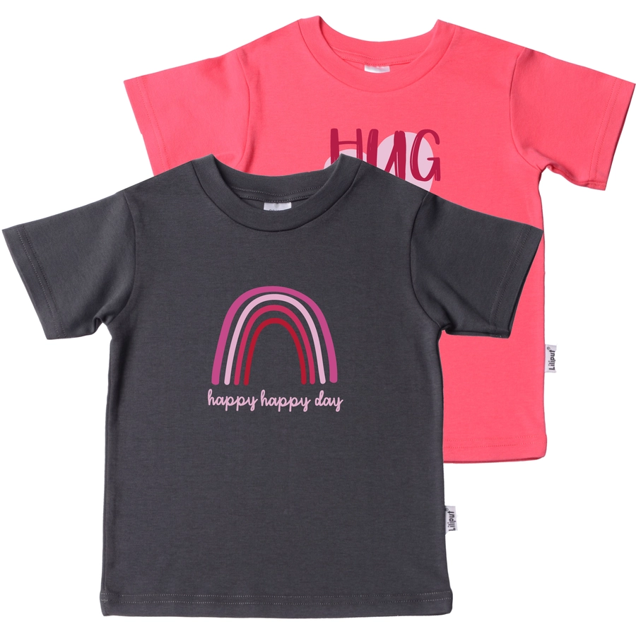 Liliput T-Shirts im 2er Pack Hug Me anthrazit-pink