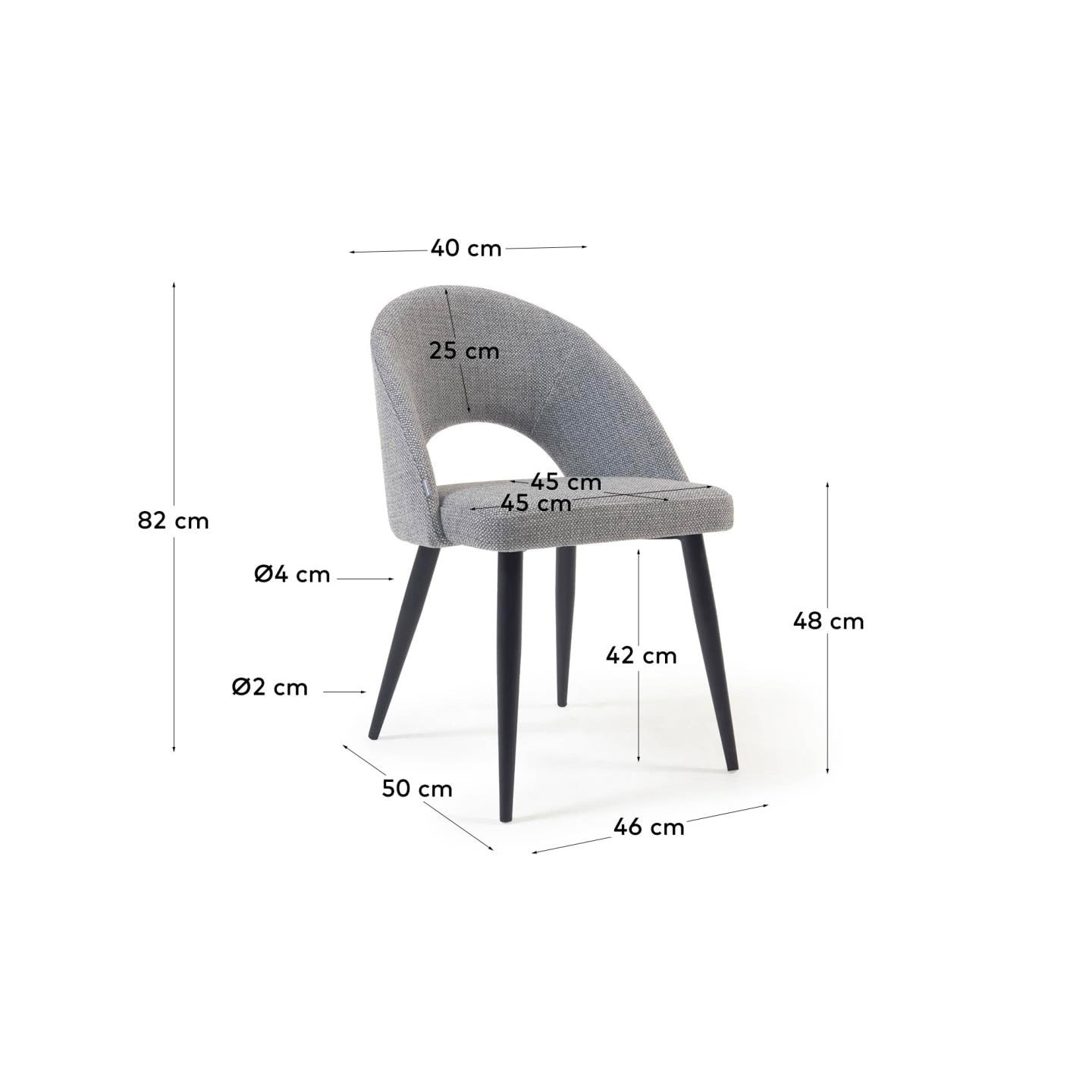 Kave Home Stuhl MAEL grau/mattschwarz