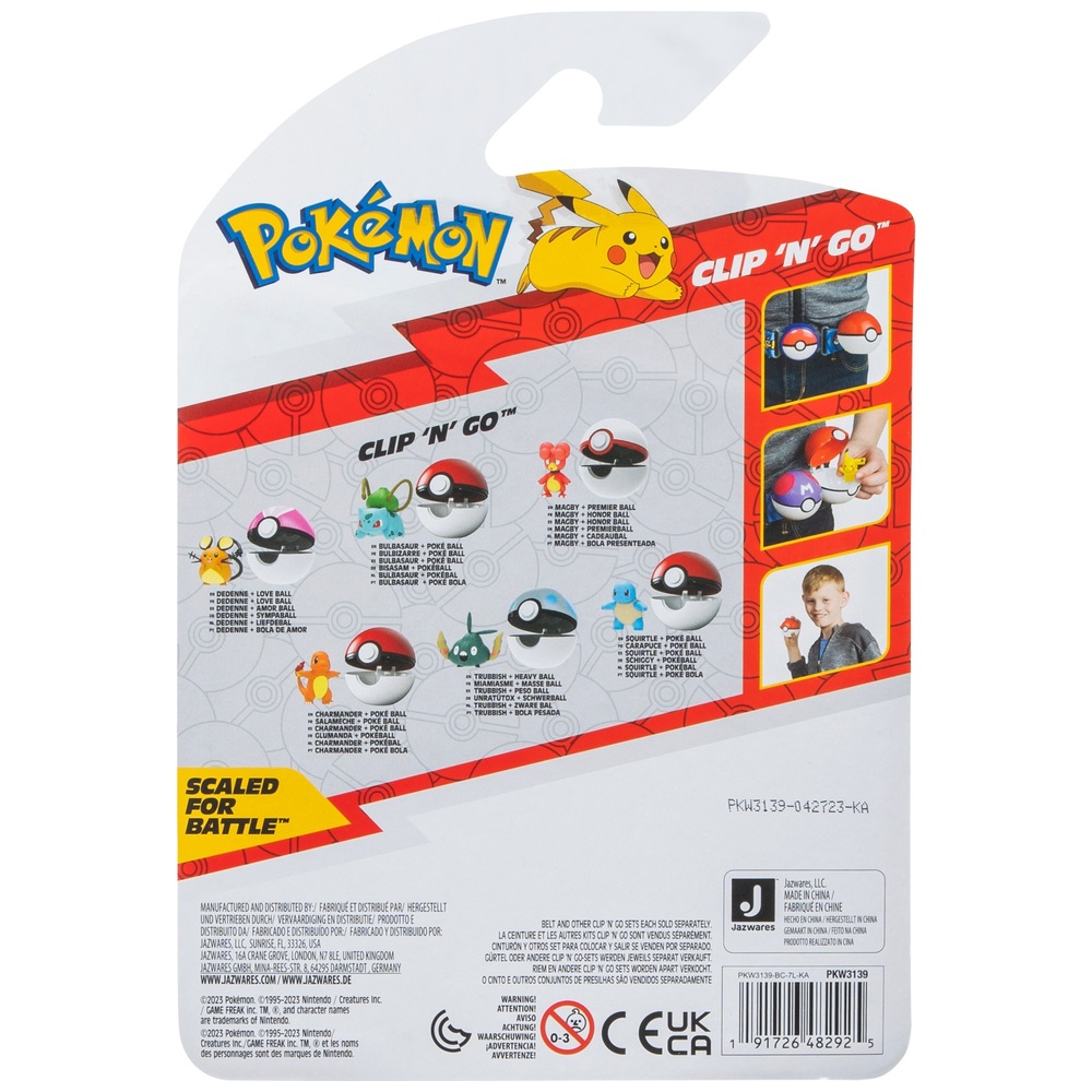 Pokémon Clip'n'Go Pokéball Magby & Premier Ball Figur