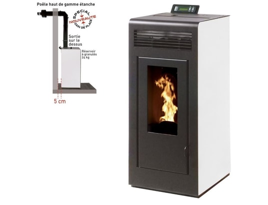 INTERSTOVES - Poêle à granulés Pack poêle à granules marina 13kw etanche sortie concentriqu...
