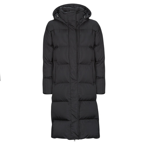 Superdry - LONGLINE HOODED PUFFER COAT - Noir