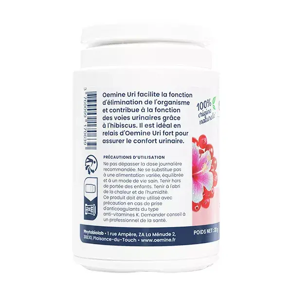 Oemine Urinary Comfort Uri Cranberry Hibiscus 60 cápsulas