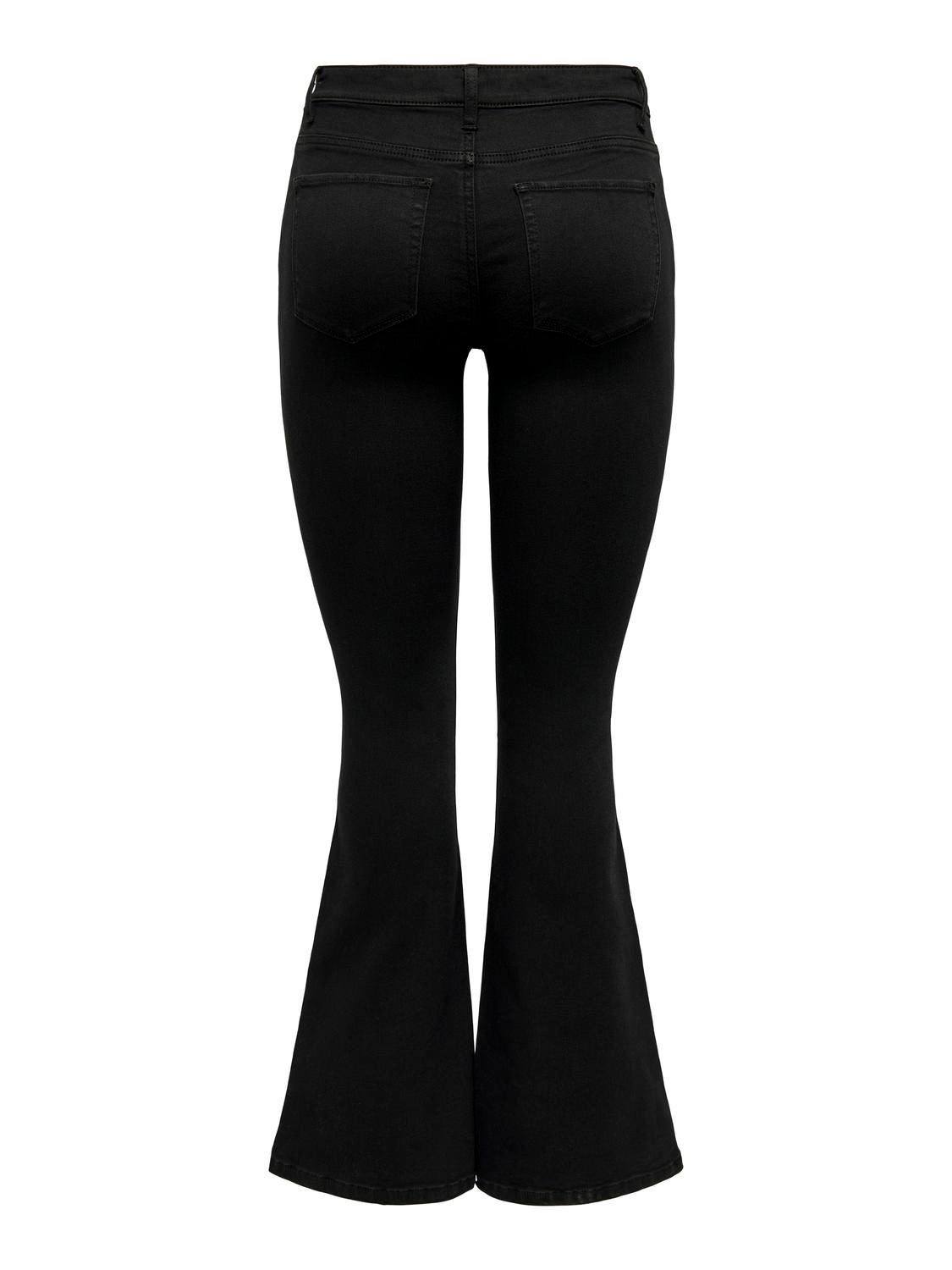 ONLREESE Mittlere Taille Ausgestellt Jeans Black