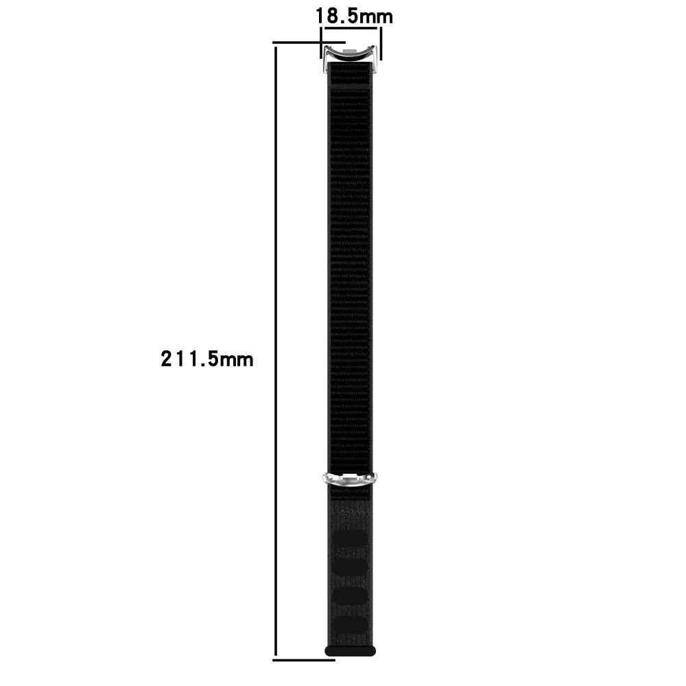 Xiaomi Mi Band 8 / 9 Nylon Armband mit Klettverschluss (Gelenkumfang: 160-220mm) - Schwarz / Grau